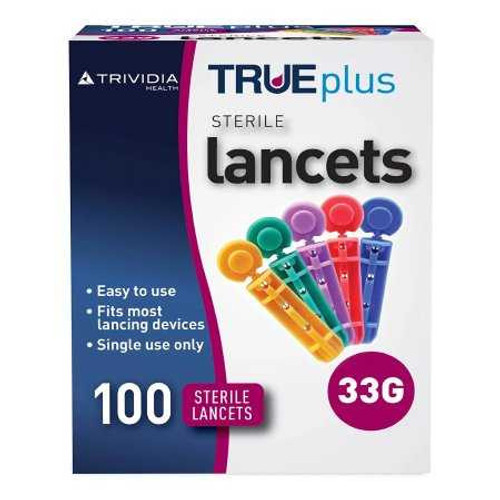 Lancet for Lancing Device TRUEplus™ 33 Gauge Non-Safety Twist Off Cap Finger 56151014701 Box of 100 56151014701 TRUEplus™ 1049459_BX