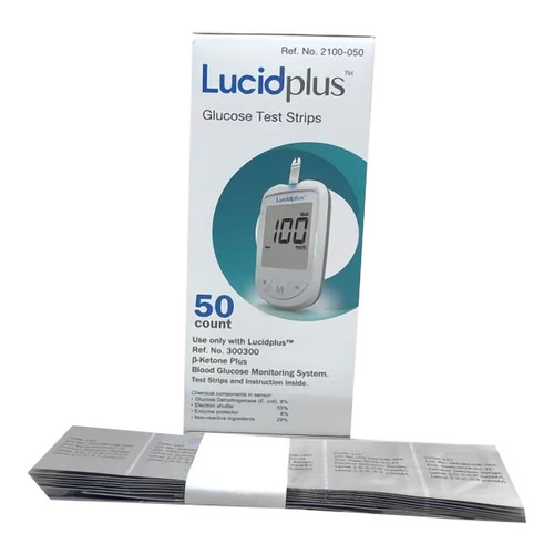 Blood Glucose and Ketone Test Strips Lucidplus‚ 50 Strips per Pack 2100-050 Box of 50