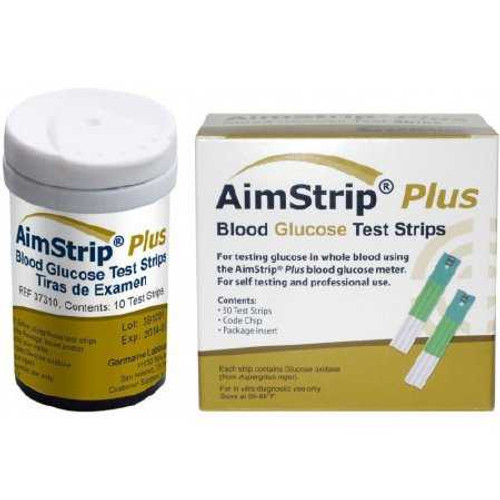 Blood Glucose Test Strips AimStrip® Plus 50 Strips per Pack 37350 Box of 50 37350 AimStrip® Plus 1029175_BX