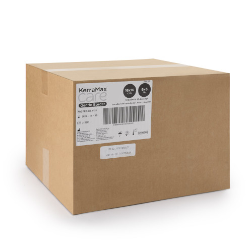 KerraMax Care Gentle Border Super Absorbent Dressing 6 X 6 Inch Square, PRD500-1175, Pack of 1