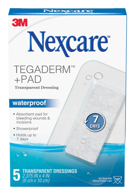 Nexcare Tegaderm+ Pad Transparent Film Dressing with Pad 2-3/8 X 4 Inch 1 Tab Delivery Rectangle Sterile, 05113183558, Box of 1