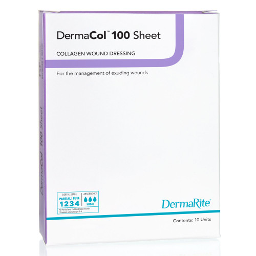 DermaCol 100 Collagen Dressing 2 X 2 Inch Square Sterile, 003321, Box of 10