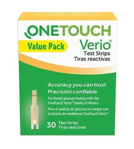 Blood Glucose Test Strips Verio 30 Strips per Pack 024183 Pack of 1