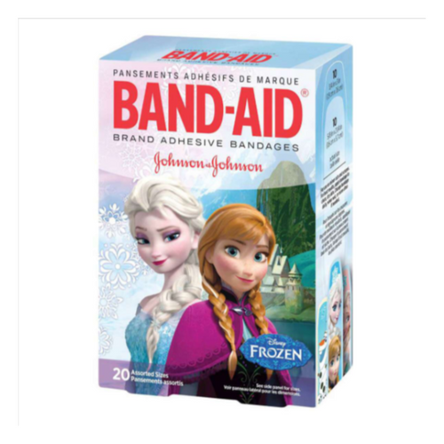 Adhesive Strip Band-Aid 5/8 x 2-1/4 Inch / 3/4 x 3 Inch Plastic Rectangle / Spot Kid Design (Frozen) Sterile 10381371163172 Box of 20