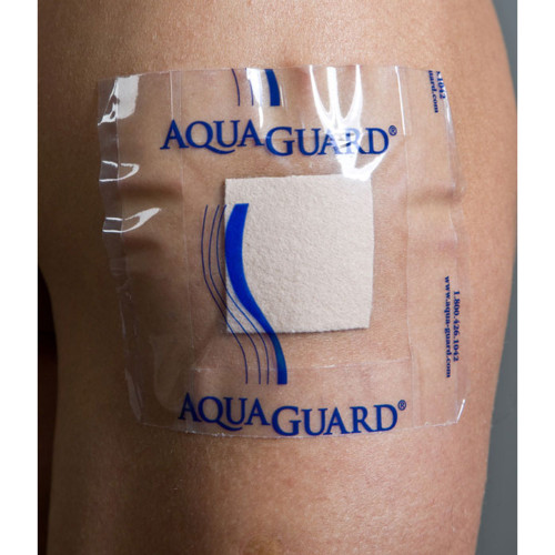 AquaGuard Shower Sheet IV Site Barrier Protector 4 X 4 Inch Square NonSterile, 50004-RPK, Pack of 5