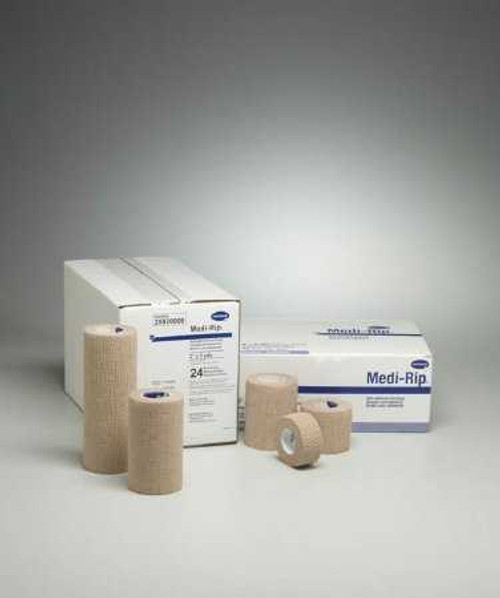 Cohesive Bandage Medi-Rip® 1 Inch x 5 Yard Self-Adherent Closure Tan NonSterile Standard Compression 25100000 Box of 24 25100000 Medi-Rip® 460826_BX