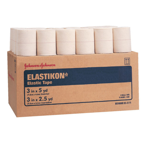 Elastikon Elastic Tape White 3 in X 2.5 yd Cotton, 081080019, Box of 4