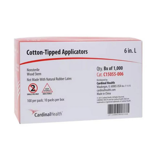 Swabstick Cotton Tip Wood Shaft 6 Inch NonSterile 1000 per Pack C15055-006 Box of 1000