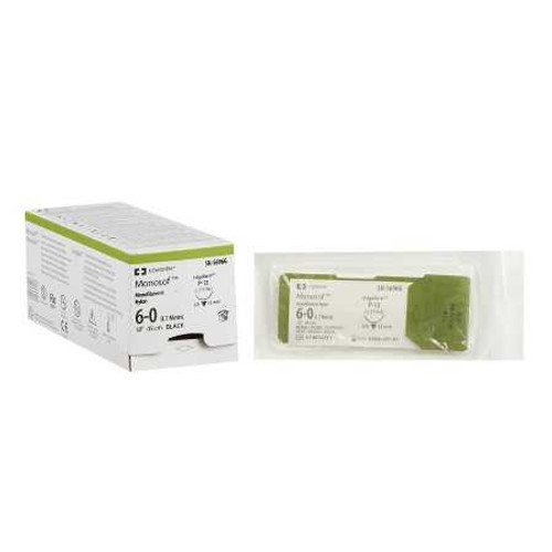 Nonabsorbable Suture with Needle Monosof™~Dermalon™ Nylon P-13 3/8 Circle Precision Reverse Cutting Needle Size 6 - 0 Monofilament SN-5696G Box of 12 SN-5696G Monosof™~Dermalon™ 466180_BX