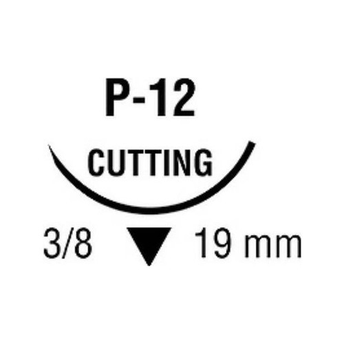 Nonabsorbable Suture with Needle Surgipro II Polypropylene P-12 3/8 Circle Precision Reverse Cutting Needle Size 5 - 0 Monofilament SP-5686G Box of 1