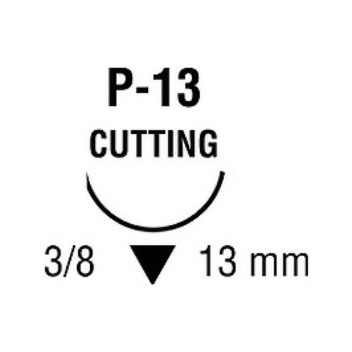 Covidien Caprosyn Absorbable Suture with Needle, Size 5 - 0, 18'' Suture, 1-Needle, Undyed, Needle Length 13 mm, 3/8 Circle, Precision Reverse Cutting Needle, Box of 12