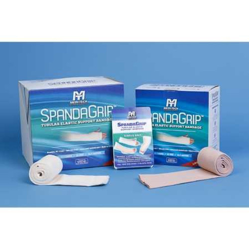 Elastic Tubular Support Bandage SpandaGrip™ 4 Inch x 11 Yard Large Knee / Medium thigh Pull On Beige NonSterile Size F Standard Compression SAG13144 Box of 1 SAG13144 SpandaGrip™ 1122155_BX