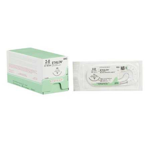 Nonabsorbable Suture with Needle Ethilon™ Nylon FS 3/8 Circle Reverse Cutting Needle Size 2 - 0 Monofilament 664G Box of 12 664G Ethilon™ 2617_BX