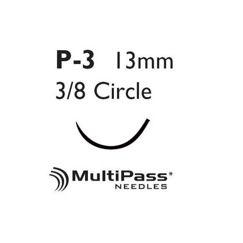 J & J Monocryl Absorbable Suture with Needle, Size 6 - 0, 18'' Suture, 1-Needle, Undyed, Needle Length 13 mm, 3/8 Circle, Precision Reverse Cutting Needle, Box of 12