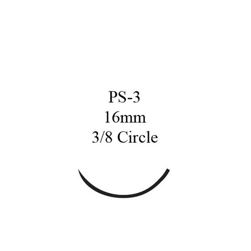 Nonabsorbable Suture with Needle Prolene Polypropylene PS-3 3/8 Circle Precision Reverse Cutting Needle Size 6 - 0 Monofilament 8680G Box of 1