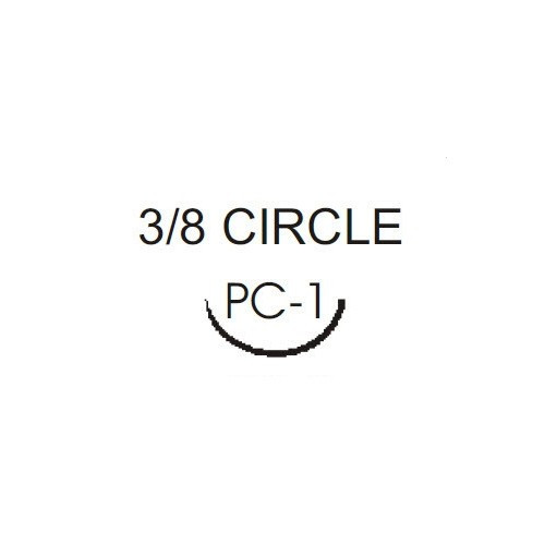 Nonabsorbable Suture with Needle Prolene Polypropylene PC-1 3/8 Circle Precision Conventional Cutting Needle Size 6 - 0 Monofilament 8617G Box of 12