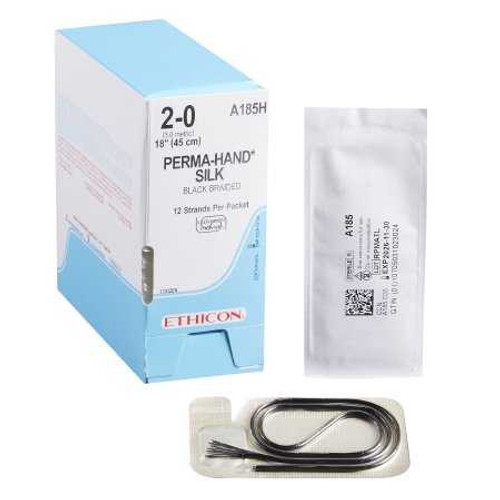 Nonabsorbable Suture without Needle Perma - Hand™ SUTUPAK™ Silk Braided Size 2-0 A185H Box of 36 A185H Perma - Hand™ SUTUPAK™ 1026157_BX