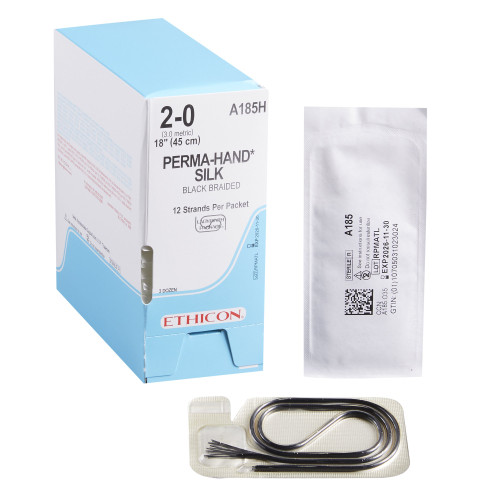 Nonabsorbable Suture without Needle Perma - Hand SUTUPAK Silk Braided Size 2-0 A185H Box of 36