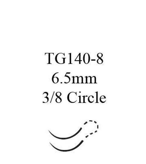 Absorbable Suture with Needle Plain Gut TG140-8 3/8 Circle Spatula Needle Size 6 - 0 1735G Box of 12 1735G J & J Healthcare Systems 3041_BX