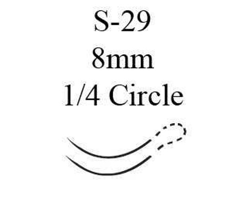Absorbable Suture with Needle Coated Vicryl™ Polyglactin 910 S-29 1/4 Circle Conventional Cutting Spatula Needle Size 6 - 0 Braided J556G Box of 12 J556G Coated Vicryl™ 99168_BX