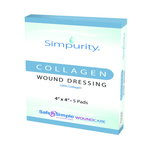 Simpurity Collagen Dressing 4 X 4 Inch Square Sterile, SNS52244, Box of 5