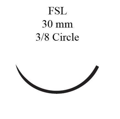 Nonabsorbable Suture with Needle Perma-Hand™ Silk FSL 3/8 Circle Reverse Cutting Needle Size 0 Braided 678G Box of 12 678G Perma-Hand™ 2644_BX