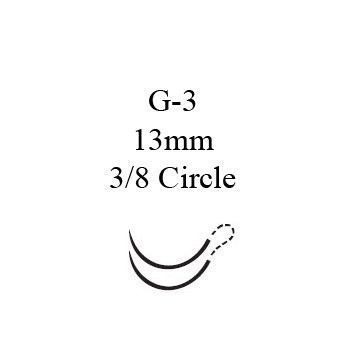 Nonabsorbable Suture with Needle Perma-Hand Silk G-3 3/8 Circle Reverse Cutting Needle Size 4 - 0 Braided 783G Box of 12