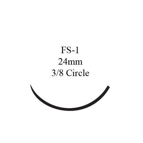 J & J PDS II Absorbable Suture with Needle, Size 2 - 0, 27'' Suture, 1-Needle, Clear, Needle Length 24 mm, 3/8 Circle, Reverse Cutting Needle, Box of 36
