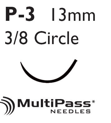Nonabsorbable Suture with Needle Ethilon Nylon P-3 3/8 Circle Precision Reverse Cutting Needle Size 5 - 0 Monofilament 690G Box of 12