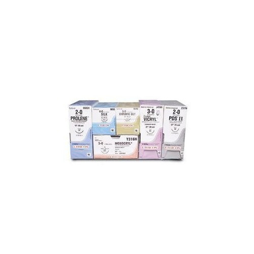 J & J PDS II Absorbable Suture with Needle, Size 0, 36'' Suture, 1-Needle, Violet, Needle Length 36 mm, 1/2 Circle, Taper Point Needle, Box of 36
