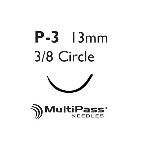 Nonabsorbable Suture with Needle Ethilon Nylon P-3 3/8 Circle Precision Reverse Cutting Needle Size 4 - 0 Monofilament 699H Box of 36