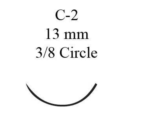 Nonabsorbable Suture with Needle Ethilon™ Nylon C-2 3/8 Circle Reverse Cutting Needle Size 6 - 0 Monofilament 667G Box of 12 667G Ethilon™ 2620_BX