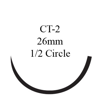 Nonabsorbable Suture with Needle Prolene Polypropylene CT-2 1/2 Circle Taper Point Needle Size 0 Monofilament 8412H Box of 36