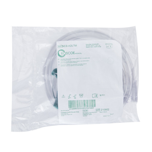 Roscoe Medical Compressor Nebulizer System Small Volume Medication Cup Adult / Pediatric Aerosol Mask Delivery, NEB-ADLTM, Case of 50