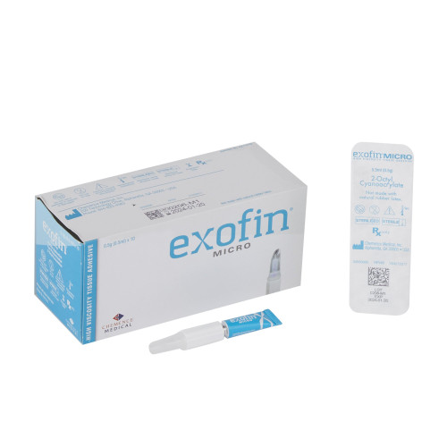 Exofin Skin Adhesive 0.5 mL High Viscosity Precision Applicator Tip 2-Octyl Cyanoacrylate, EX71010, Box of 10