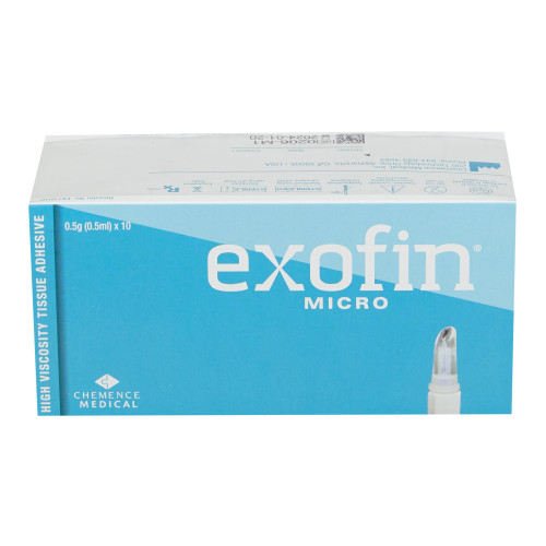 Exofin Skin Adhesive 0.5 mL High Viscosity Precision Applicator Tip 2-Octyl Cyanoacrylate, EX71010, Box of 10