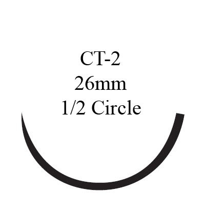 Nonabsorbable Suture with Needle Prolene Polypropylene CT-2 1/2 Circle Taper Point Needle Size 2 - 0 Monofilament 8411H Box of 36