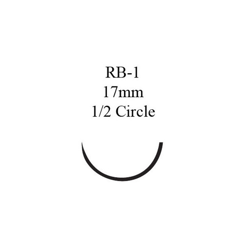J & J Absorbable Suture with Needle, Size 3 - 0, 27'' Suture, 1-Needle, Undyed, Needle Length 17 mm, 1/2 Circle, Taper Point Needle, Box of 36