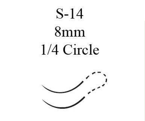 Absorbable Suture with Needle Coated Vicryl™ Polyglactin 910 S-14 1/4 Circle Spatula Needle Size 5 - 0 Braided J671G Box of 12 J671G Coated Vicryl™ 101336_BX