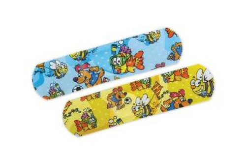 Adhesive Strip Curad® 3/4 x 3 Inch Plastic Rectangle Kid Design (Medtoons) Sterile NON256130 Case of 1200 NON256130 Curad® 1018920_CS