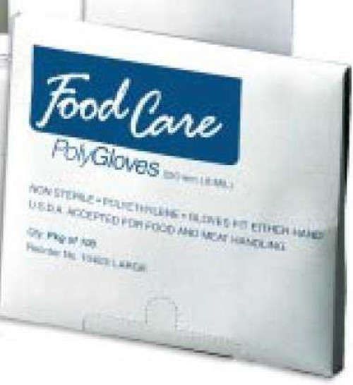 Food Service Glove Foodcare™ Large Textured Clear Polyethylene 10473 Box of 100 10473 Foodcare™ 724026_BX Food Service Glove Foodcare™ Large Textured Clear Polyethylene 10473 Box of 100 10473 Foodcare™ 724026_BX