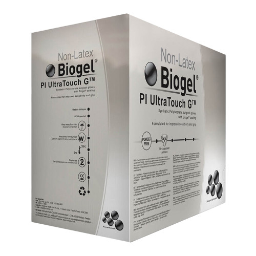 Biogel PI UltraTouch G Surgical Glove Size 7.5 Sterile Polyisoprene Standard Cuff Length Micro-Textured Straw Chemo Tested, 42175, Box of 50
