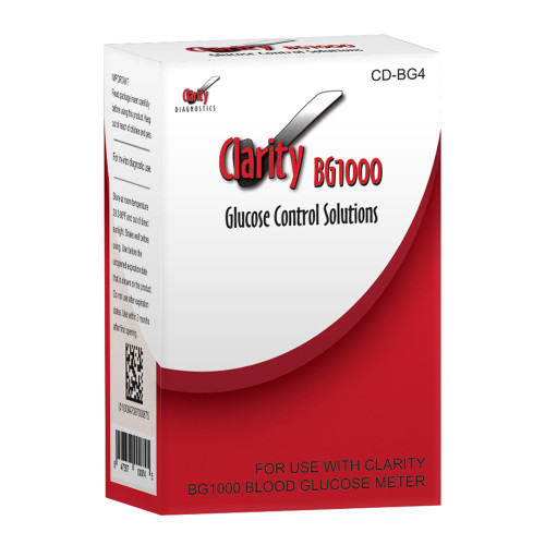Diabetes Management Test Control Set Clarity BG1000 Blood Glucose Normal Level / High Level CD-BG4 Box of 1