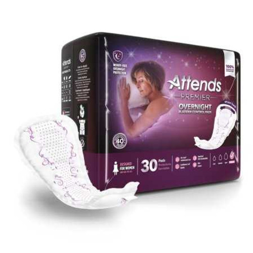 Bladder Control Pad Attends Premier 15 Inch Length Heavy Absorbency Polymer Core One Size ALI-ONBCP Case of 120 ALI-ONBCP Attends Premier 1204257_CS