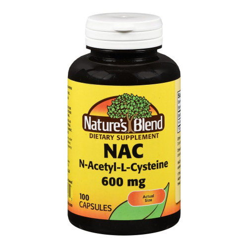 Dietary Supplement Nature's Blend acetylcysteine 600 mg Strength Capsule 100 Bottle of 1