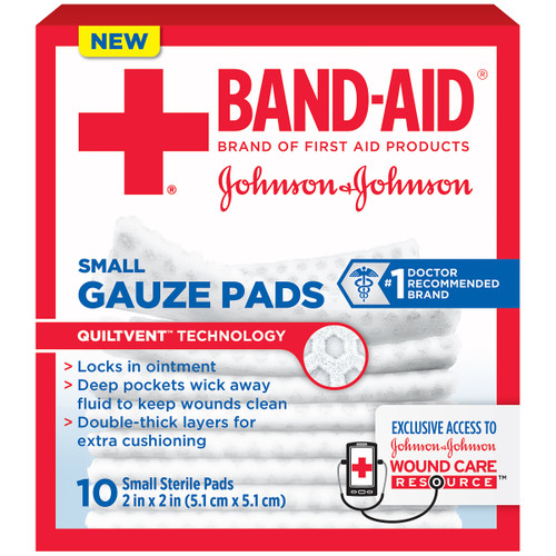 Band-Aid Gauze Sponge 2 x 2'', Sterile, Individually Packed, Case of 240 Packs