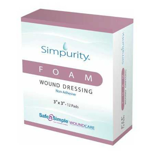Foam Dressing Simpurity™ 3 x 3 Inch Without Border Film Backing Nonadhesive Square Sterile SNS51W03 Box of 12 SNS51W03 Simpurity™ 1156194_BX Foam Dressing Simpurity™ 3 x 3 Inch Without Border Film Backing Nonadhesive Square Sterile SNS51W03 Box of 12 SNS51W03 Simpurity™ 1156194_BX