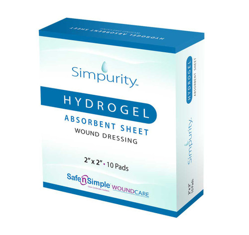 HydroGel Wound Dressing Sheet 2 X 2 Inch Sterile, SNS58302, Box of 10