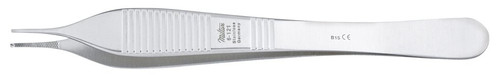 Tissue Forceps Miltex Adson 4-3/4 Inch Length OR Grade German Stainless Steel NonSterile NonLocking Thumb Handle Straight Delicate, Serrated Tips with 1 x 2 Teeth 6-121 Pack of 1