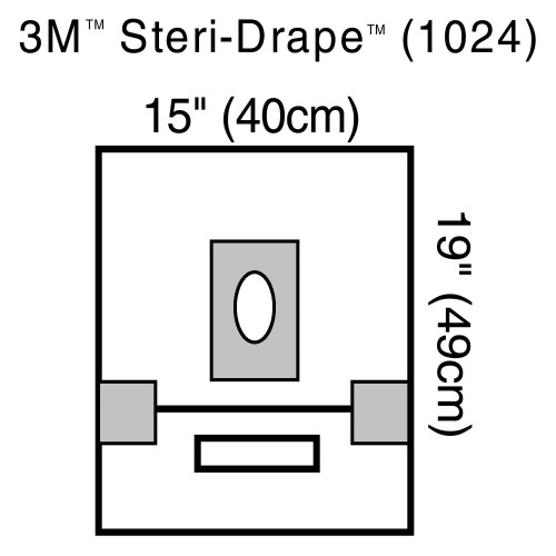 EENT Drape 3M Steri-Drape Small Aperture Drape 15 W x 19 L Inch Sterile 1024 Box of 10